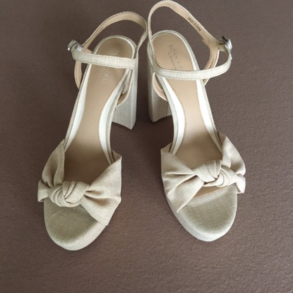 Born on Fifth Laurie Linen Knotted Ankle Strap Platform Sandals Size 9.5, 10, 11 - Picture 7 of 8